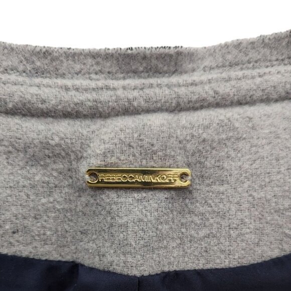 Rebecca Minkoff Two Tone Charcoal Grey Gray Blazer Career Jacket Zip Up Size 4 - Picture 4 of 5